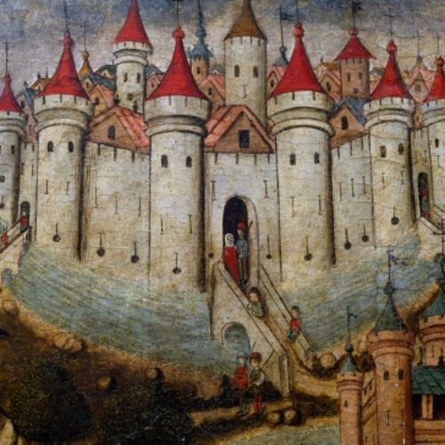 A medieval castle painting